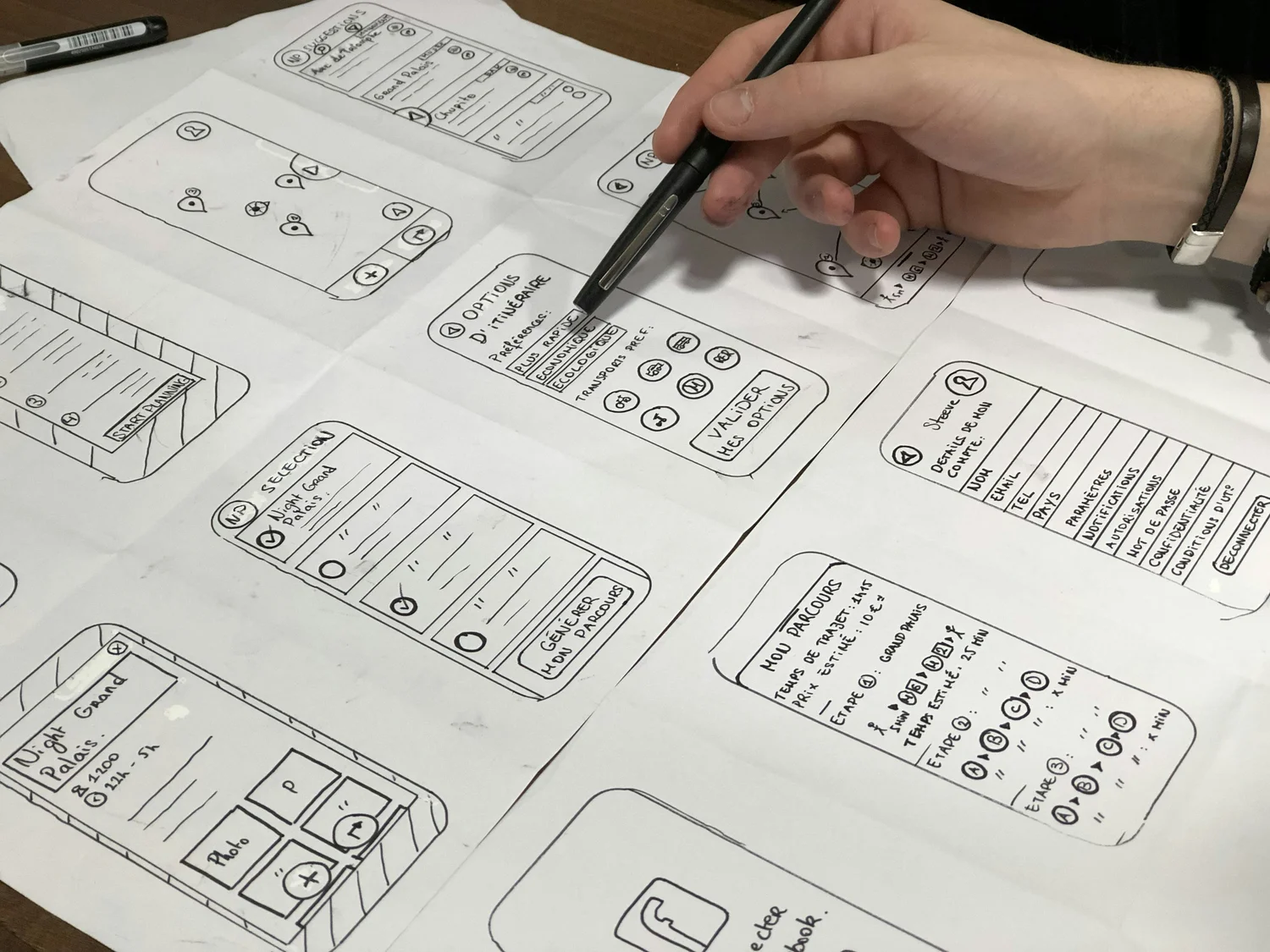 Sketching website wireframes by hand
